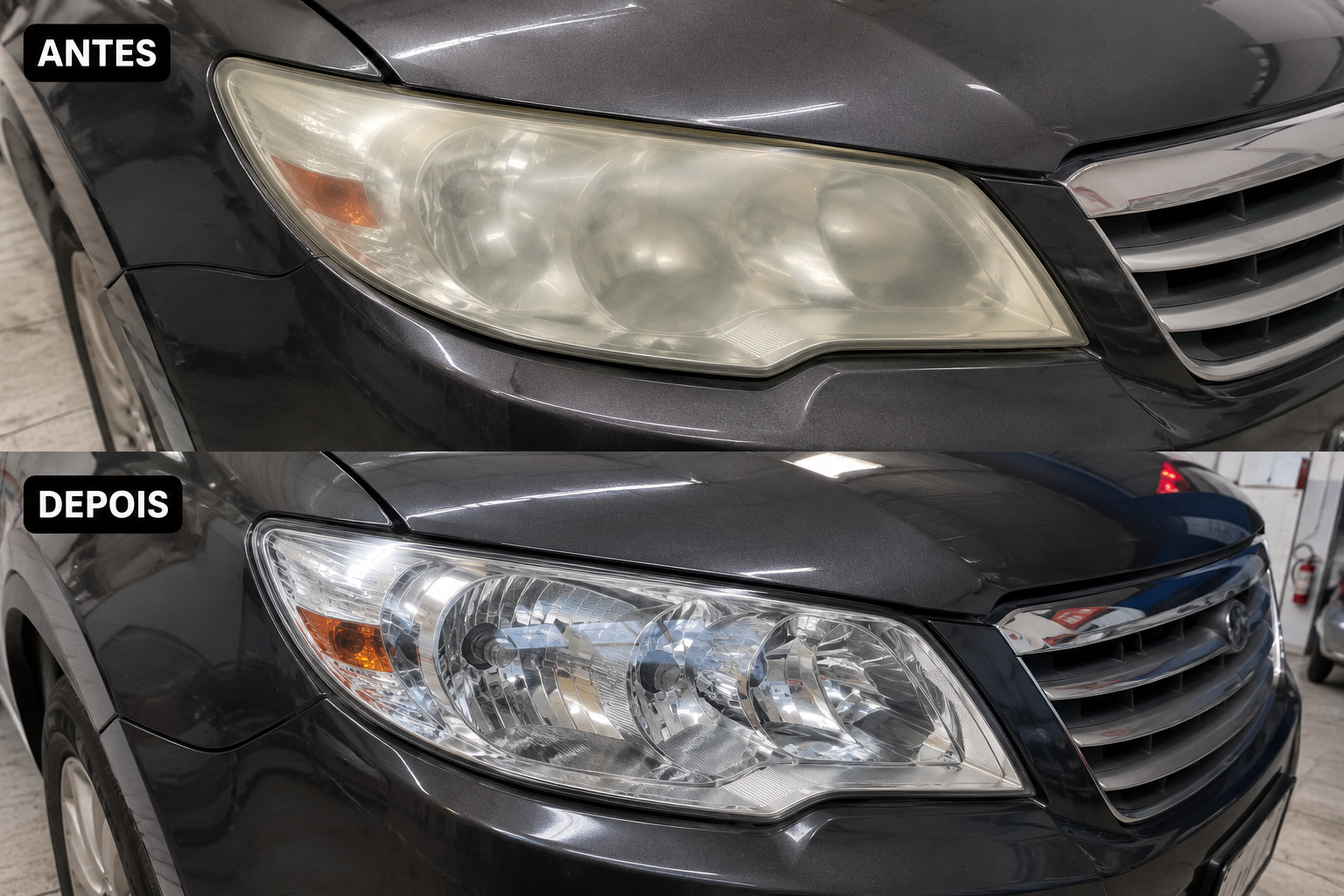 Antes e depois farol 6